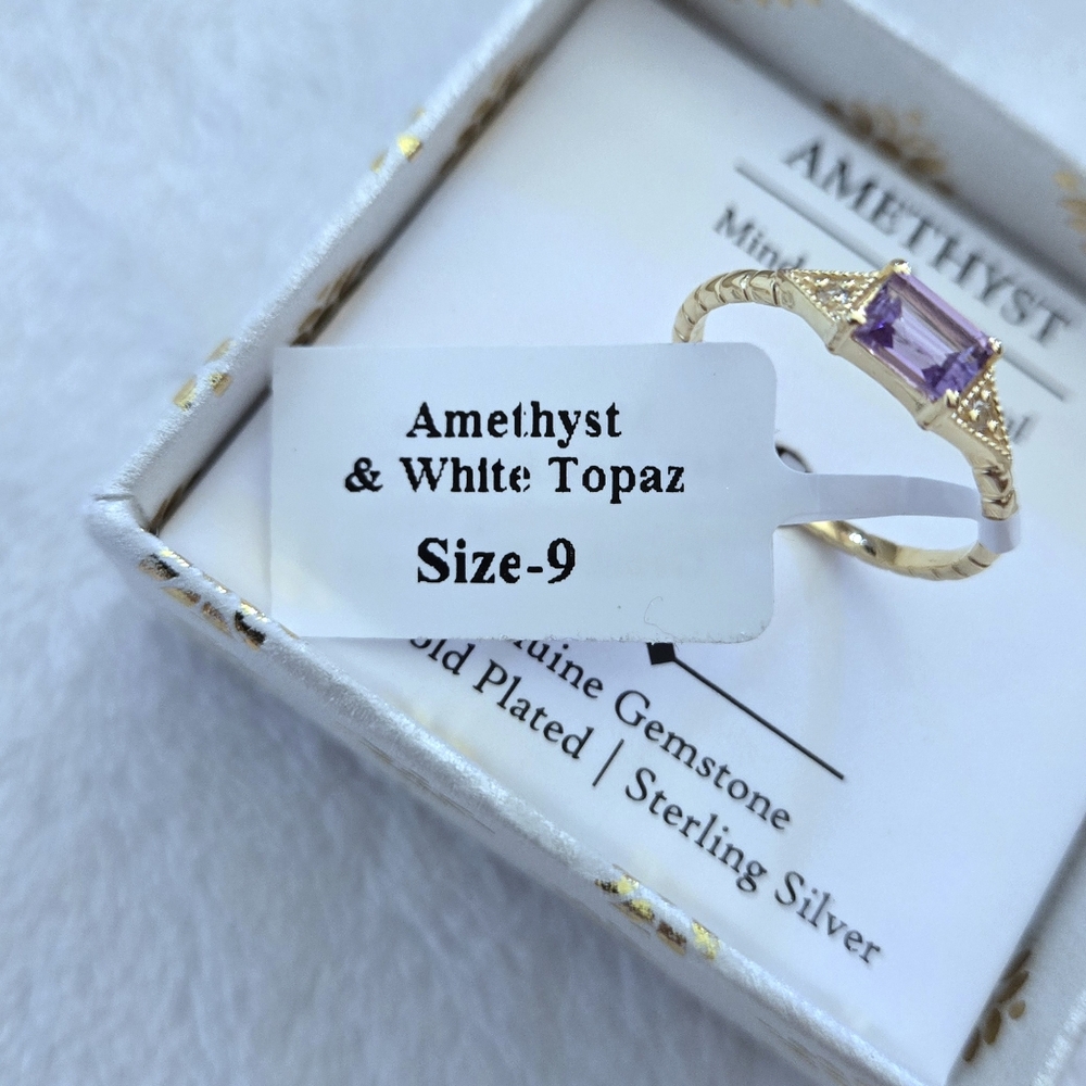 Shivam Amethyst💜 with White Topaz Ring💍 - NIB - Picture 8 of 16